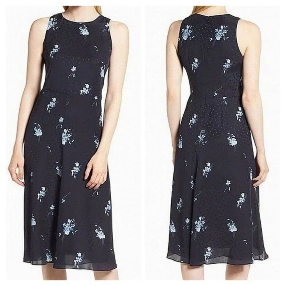 Nordstrom Signature Silk Floral Shift Dress SzM